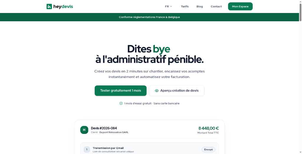 Aperçu du site HeyDevis.com
